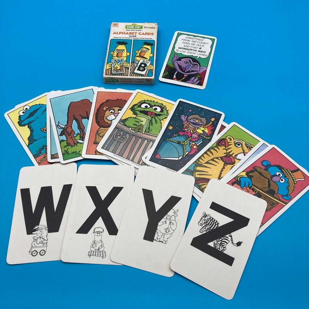 Vintage 1978 Sesame Street Alphabet Cards Game Whitman Jim Henson Complete